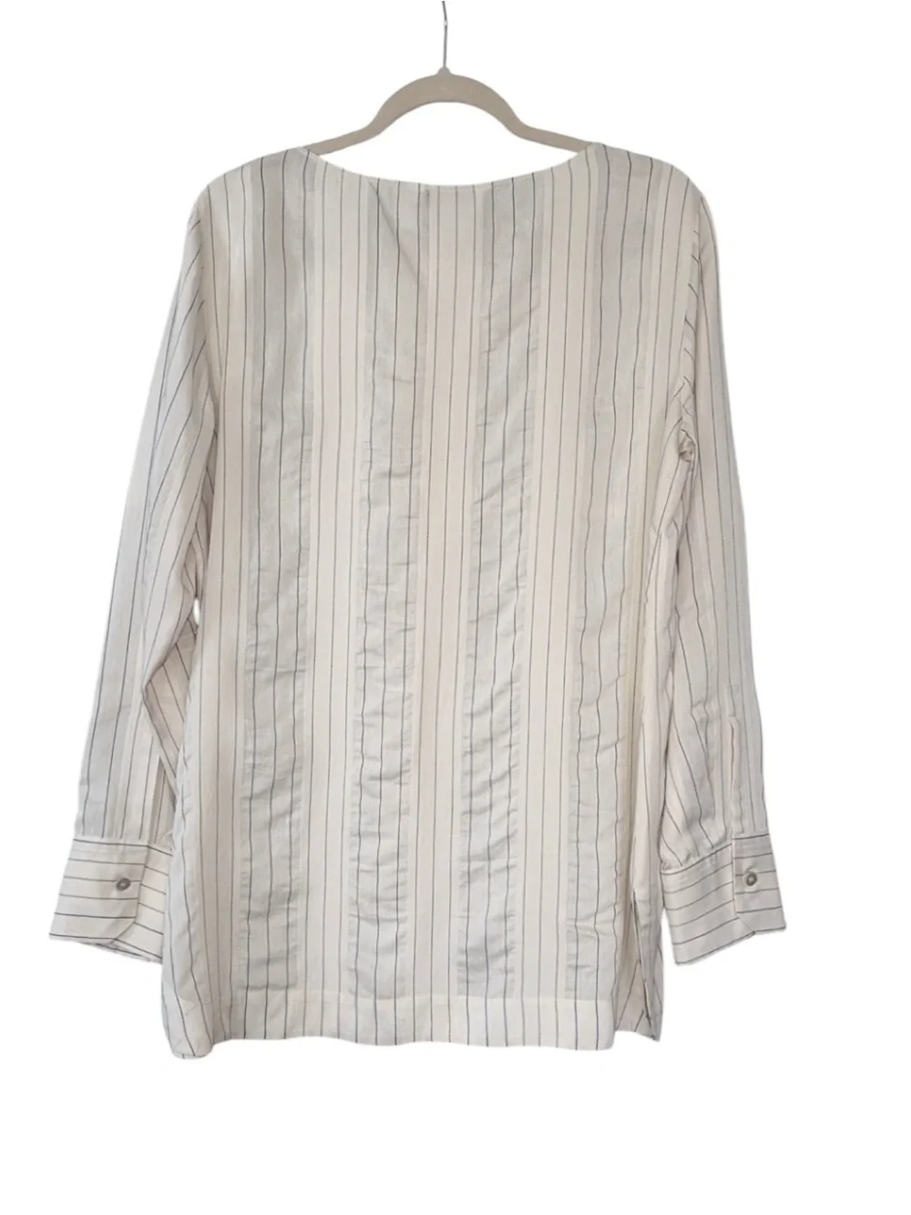 MaxMara Leisure Toledo‎ Pin Striped Silk Blend Tunic Long Sleeve Shirt Medium